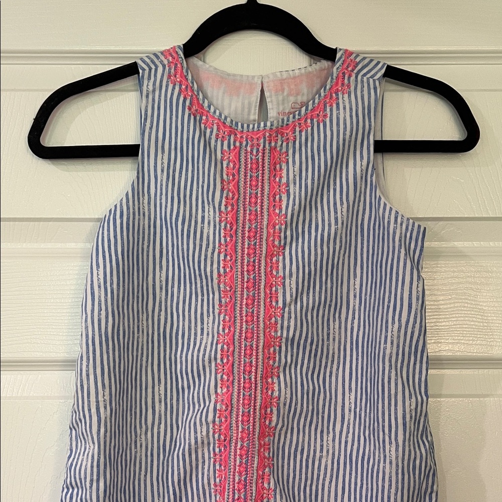 Vineyard Vines Blue and Pink Striped Kids Dress